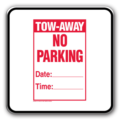 TEMPORARY NO PARKING SIGNS