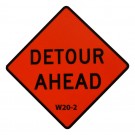 W20-2 Detour Ahead Roll-Up Sign