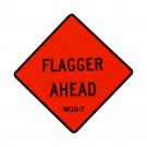 W20-7 Flagger Ahead Roll-Up Sign