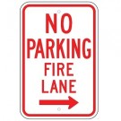 No Parking Fire Lane w/ Right Arrow